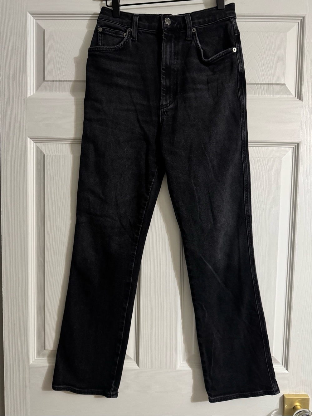 AGOLDE Pinch Waist High Rise Jeans 27 Faded Black Regenerative Cotton